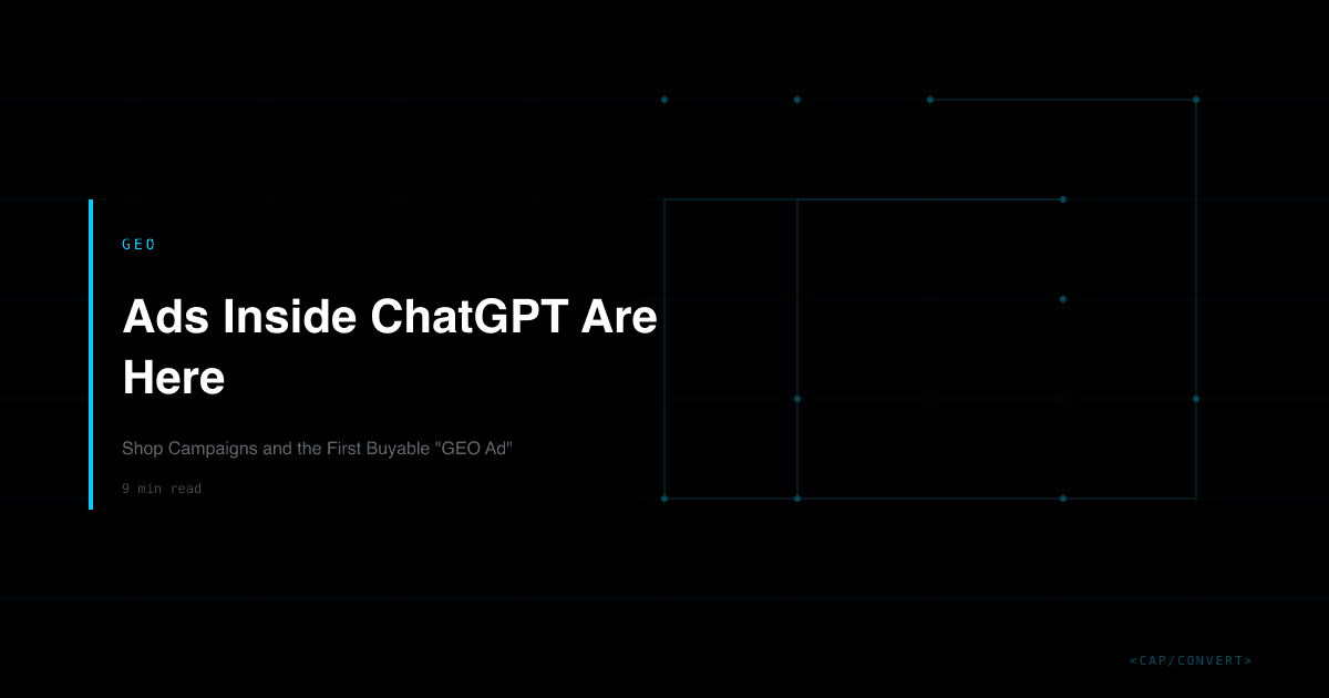 Ads Inside ChatGPT Are Here: Shop Campaigns and the First Buyable "GEO Ad"