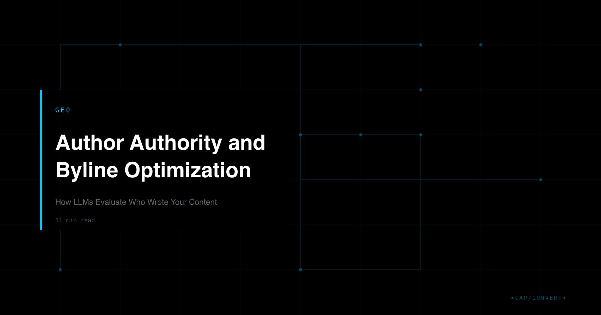 Author Authority and Byline Optimization: How LLMs Evaluate Who Wrote Your Content