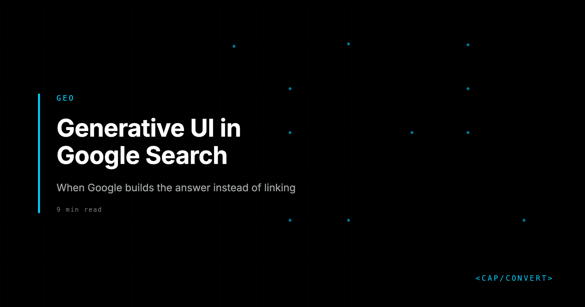 Generative UI in Google Search: When Google Builds the Answer Instead of Linking to You