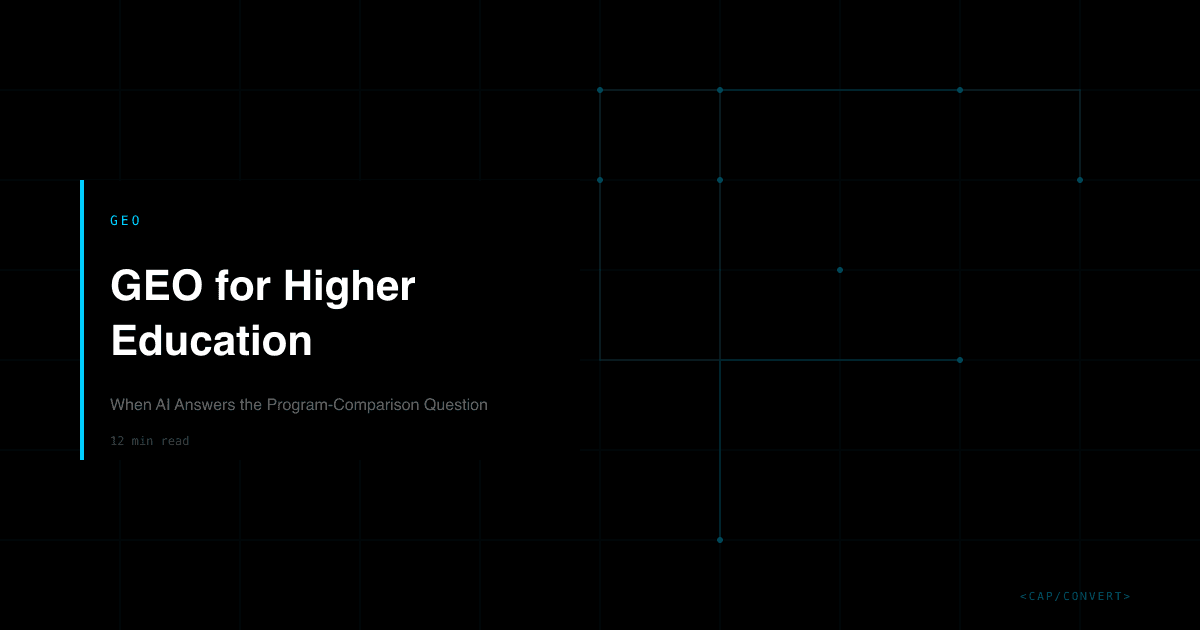 GEO for Higher Education: When AI Answers the Program-Comparison Question