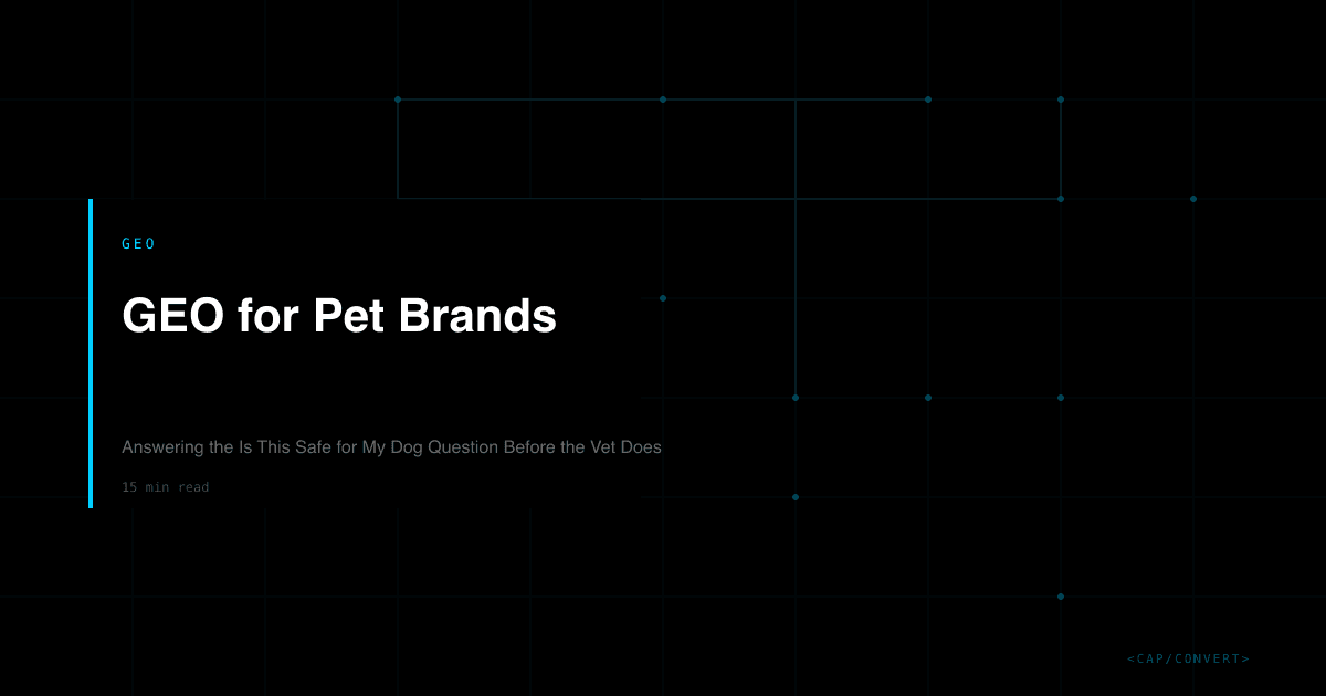 GEO for Pet Brands: Answering the Is This Safe for My Dog Question Before the Vet Does