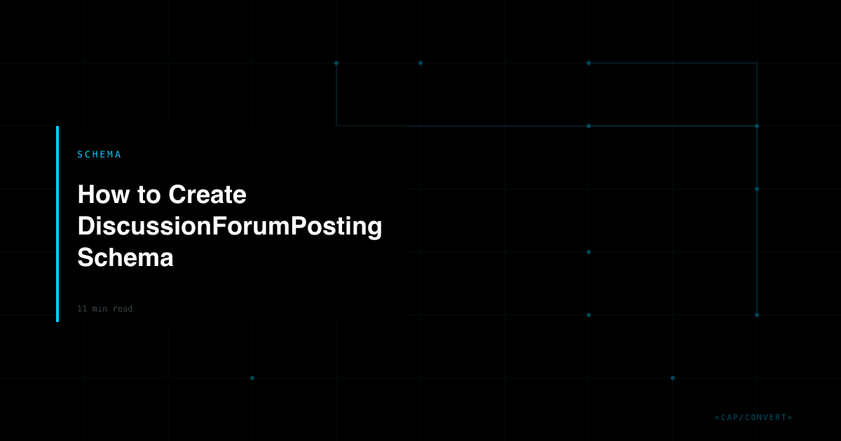 How to Create DiscussionForumPosting Schema