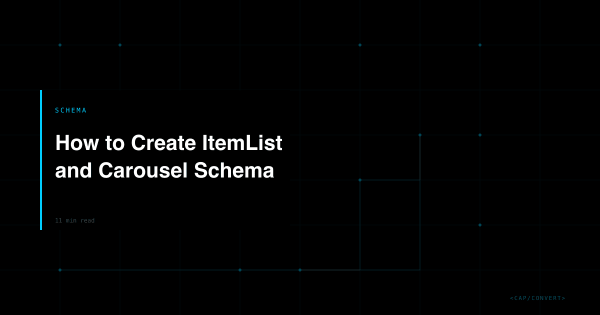 How to Create ItemList and Carousel Schema