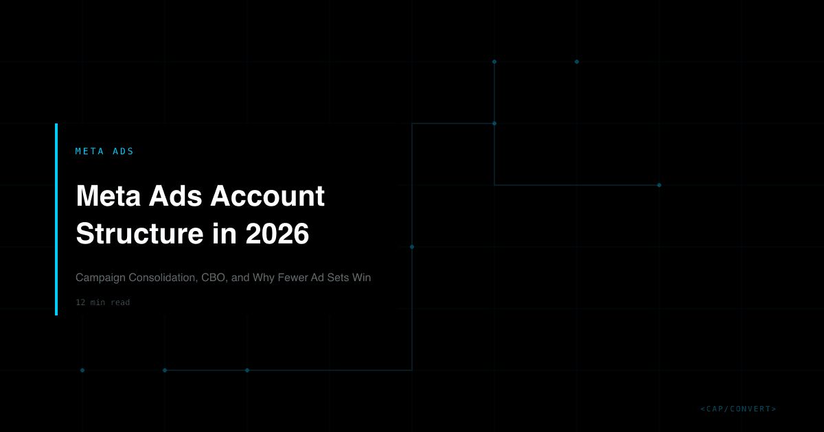 Meta Ads Account Structure in 2026: Campaign Consolidation, CBO, and Why Fewer Ad Sets Win