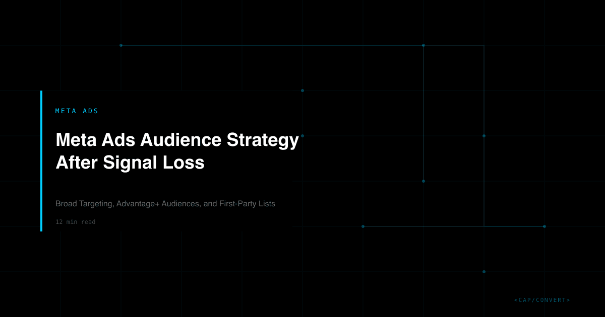 Meta Ads Audience Strategy After Signal Loss: Broad Targeting, Advantage+ Audiences, and First-Party Lists