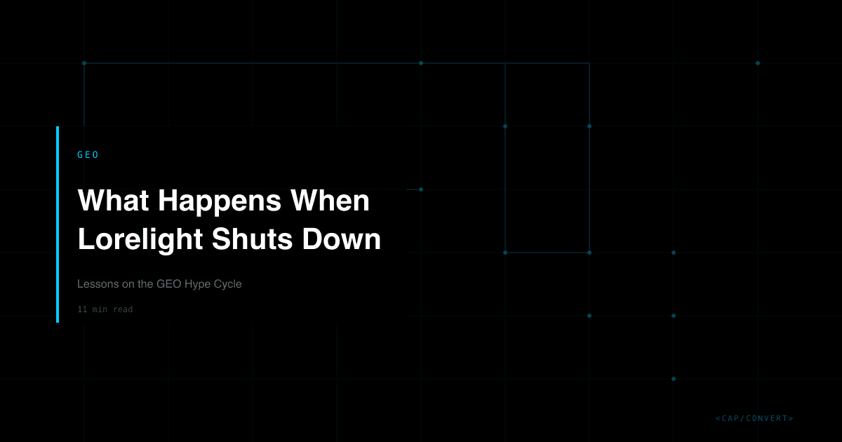 What Happens When Lorelight Shuts Down: Lessons on the GEO Hype Cycle